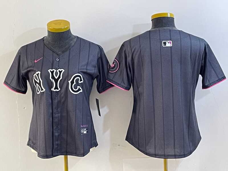 Women%27s New York Mets Blank Gray 2024 City Connect Cool Base Stitched Jersey